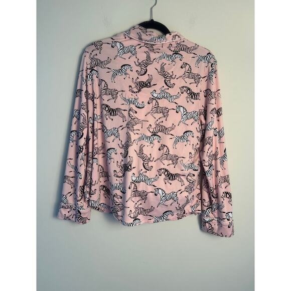 DKNY Women’s Zebra Pajamas Set Size Medium in Pink, White, and Black Cozy - Picture 8 of 11